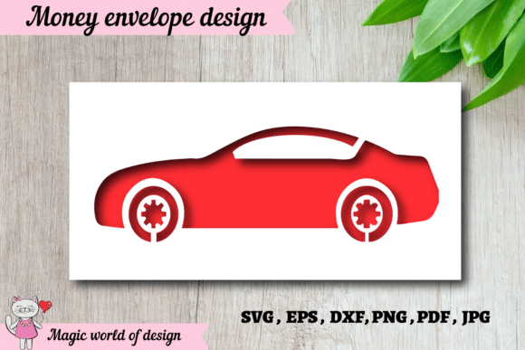Download Gift Envelope for Money with a Car SVG - Car svg Collection