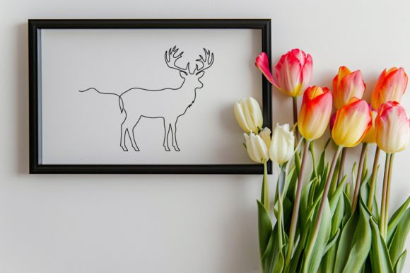Download One Line Drawing of a Deer Vector Sketch - Sketch Collection