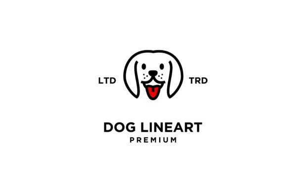 Download Simple Dog Head Line Art Vector Logo - Dog head Collection